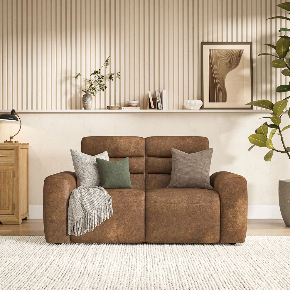 Cohen 2 Seater Electric Recliner in Ranch Brown Fabric 3