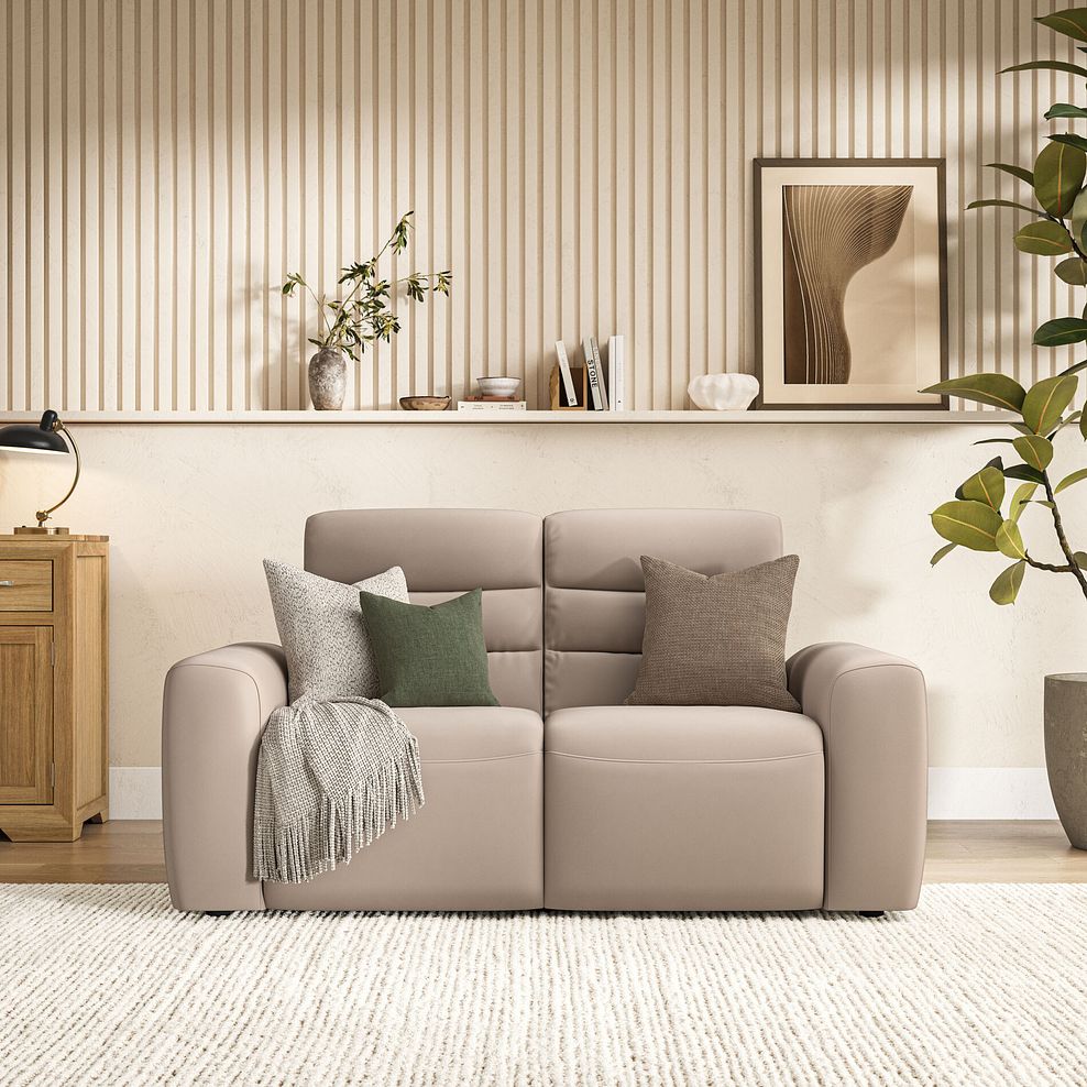Cohen 2 Seater Electric Recliner in Virgo Buff Leather 3