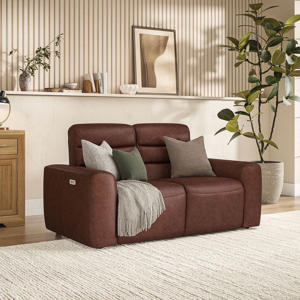 Cohen 2 Seater Electric Recliner in Virgo Chestnut Leather 1