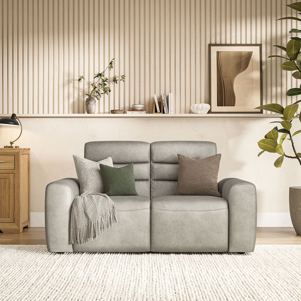 Cohen 2 Seater Electric Recliner in Virgo Platinum Leather 3