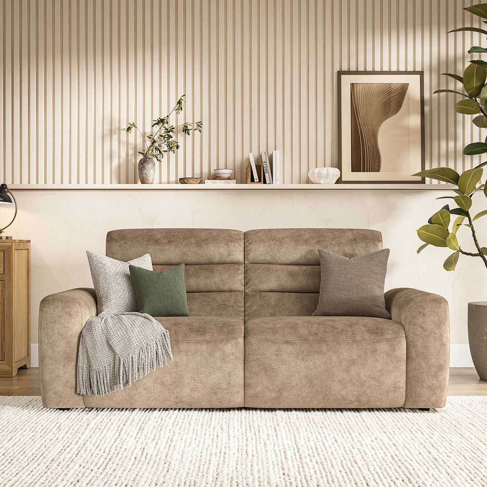 Cohen 3 Seater Electric Recliner in Dapple Taupe Fabric 3