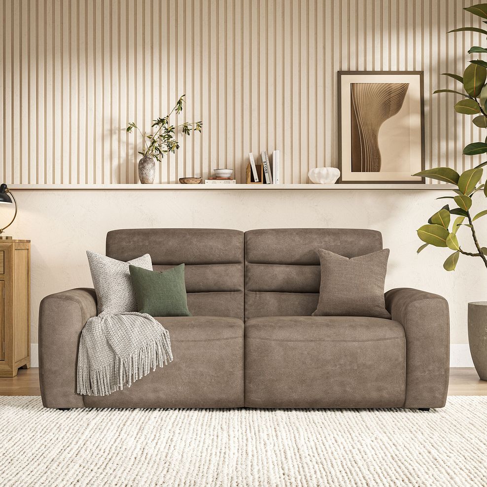 Cohen 3 Seater Electric Recliner in Miller Earth Brown Fabric 3