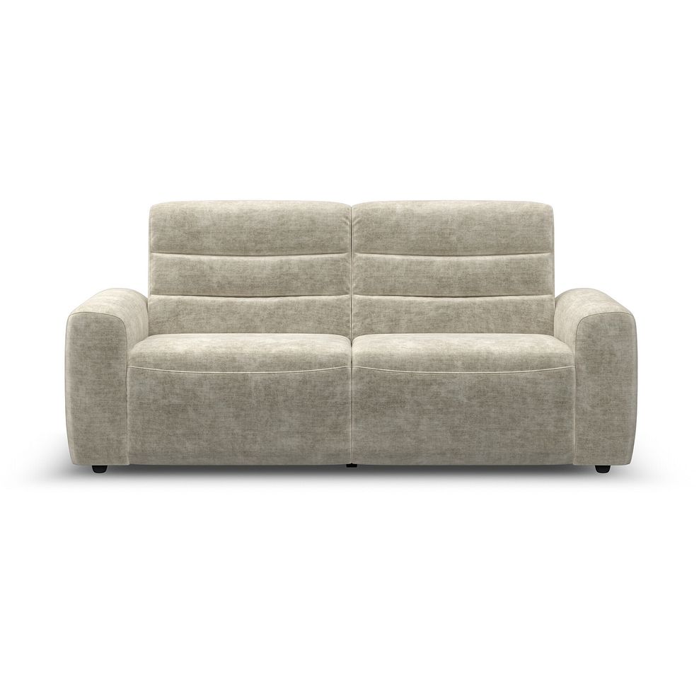 Cohen 3 Seater Electric Recliner in Plush Beige Fabric 5