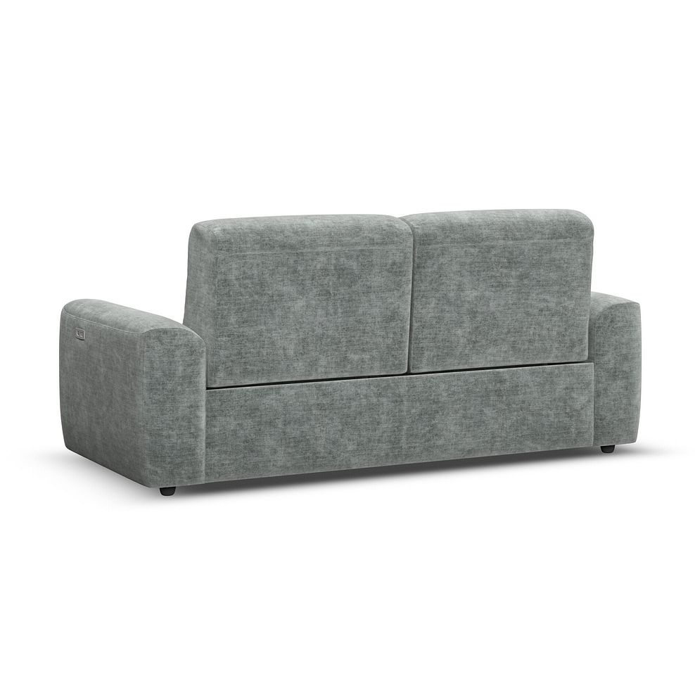 Cohen 3 Seater Electric Recliner in Plush Silver Fabric 6