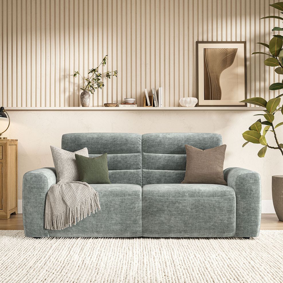 Cohen 3 Seater Electric Recliner in Plush Silver Fabric 3