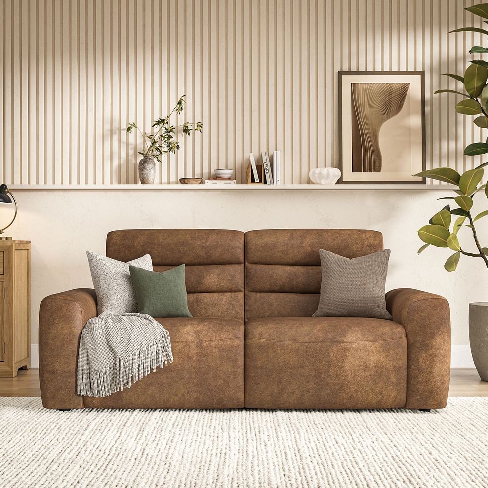 Cohen 3 Seater Electric Recliner in Ranch Brown Fabric 3
