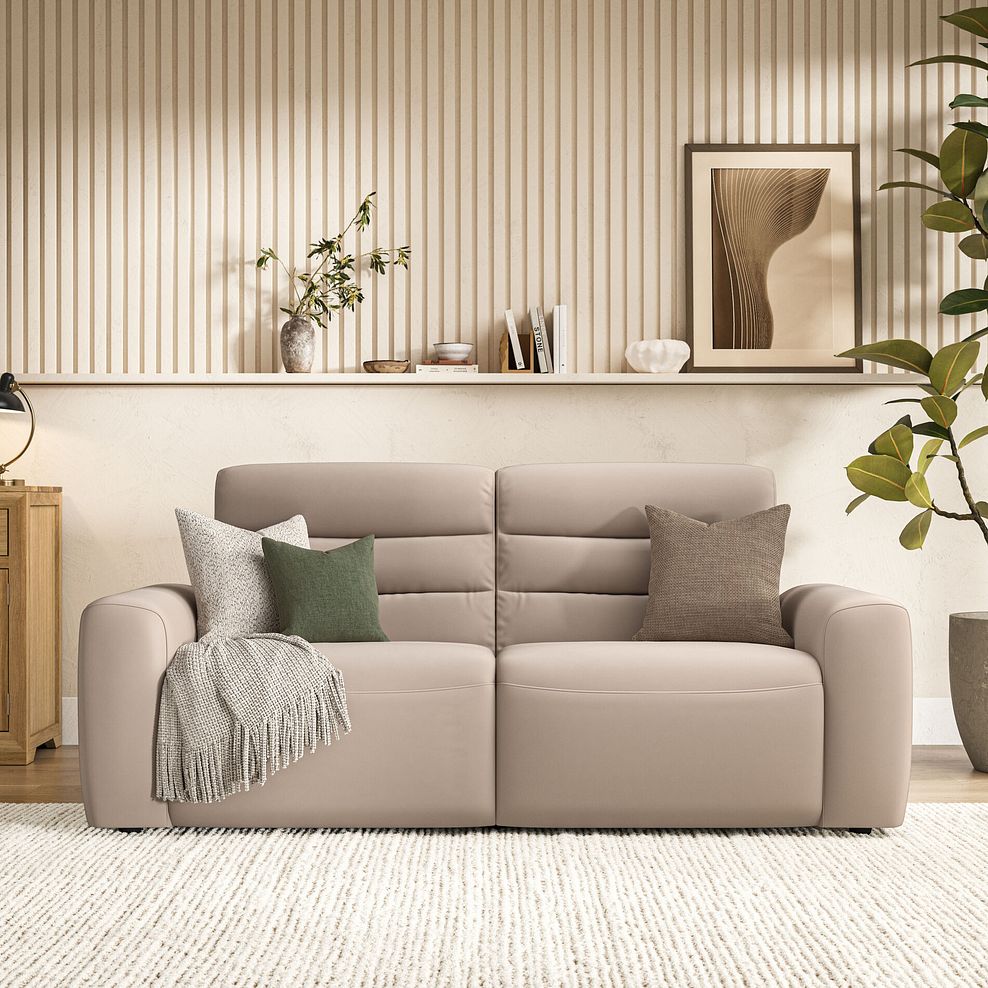 Cohen 3 Seater Electric Recliner in Virgo Buff Leather 3