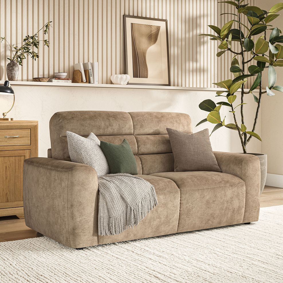 Cohen 3 Seater Sofa Bed in Dapple Taupe Fabric 3