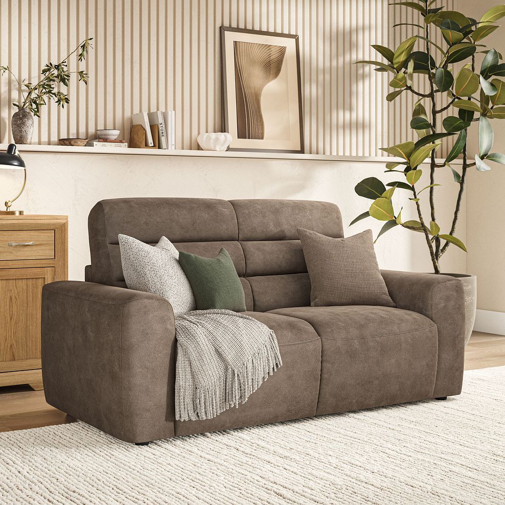 Cohen 3 Seater Sofa Bed in Miller Earth Brown Fabric 3