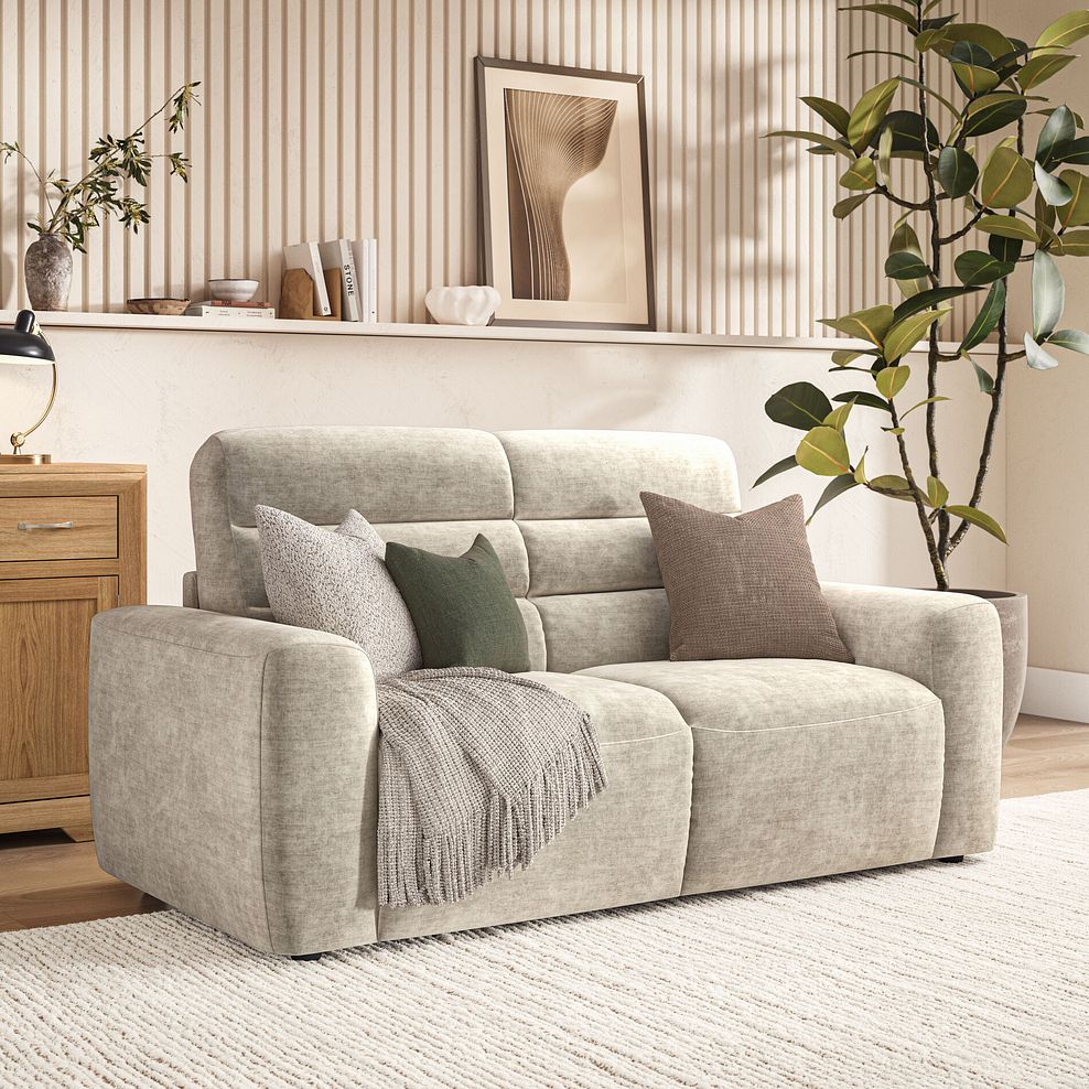 Cohen 3 Seater Sofa Bed in Plush Beige Fabric 3