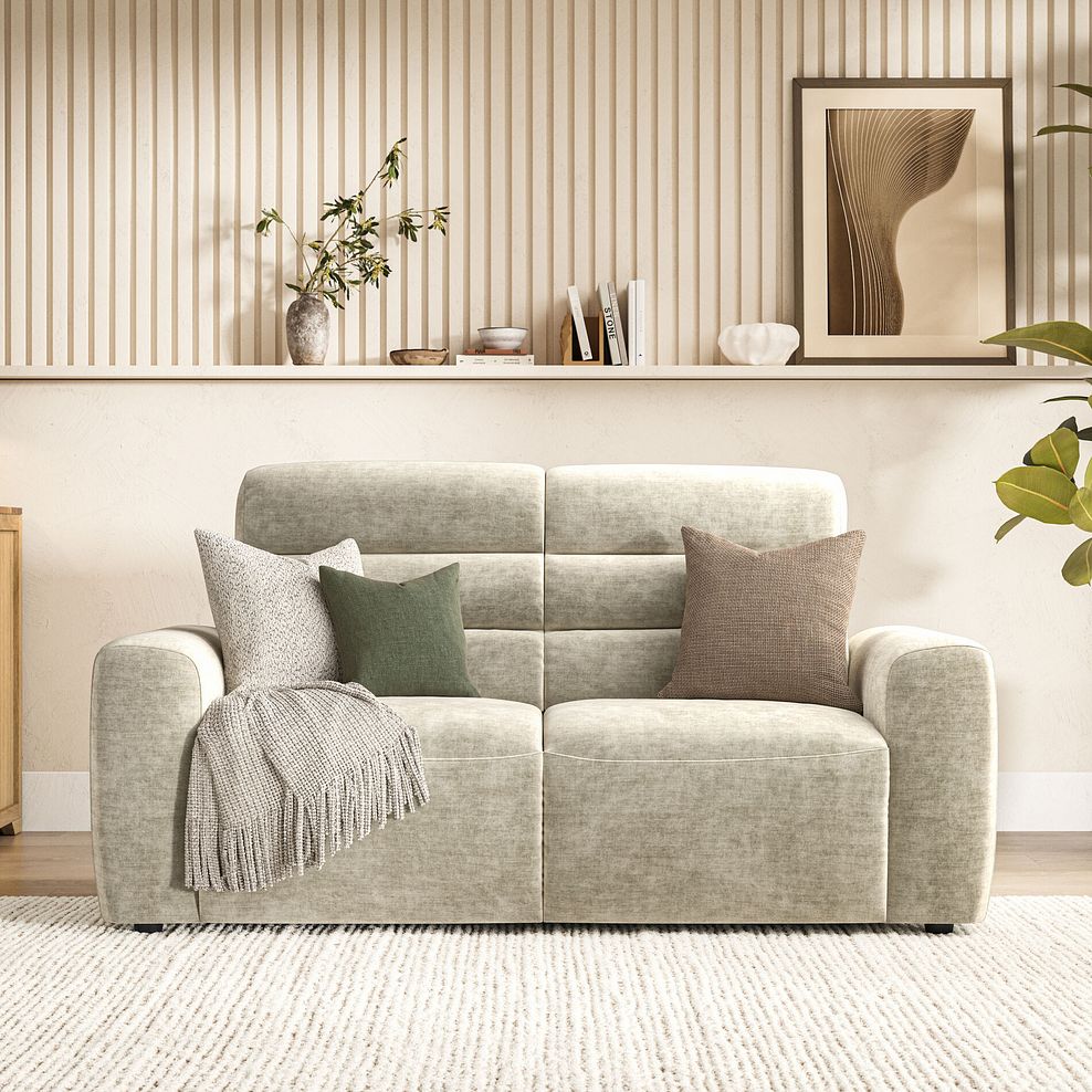 Cohen 3 Seater Sofa Bed in Plush Beige Fabric 4