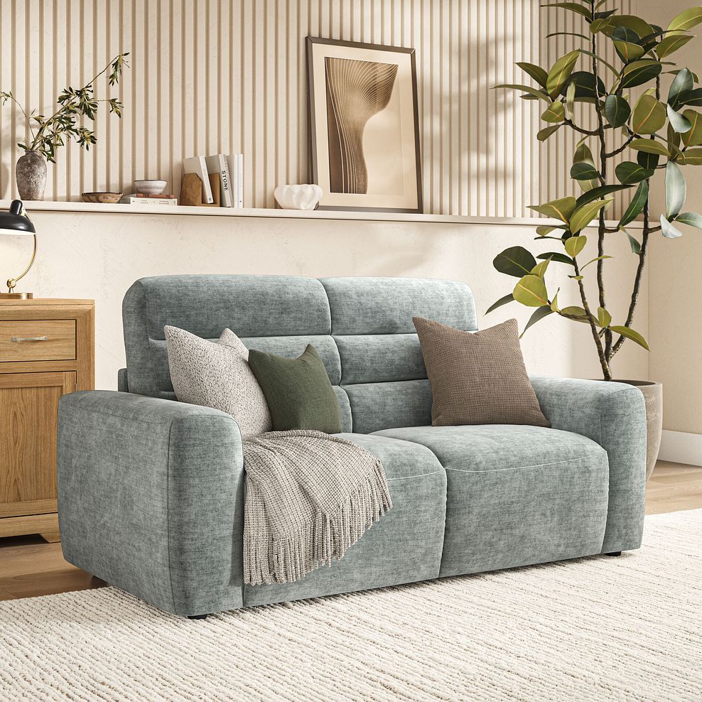 Cohen 3 Seater Sofa Bed in Plush Silver Fabric 3