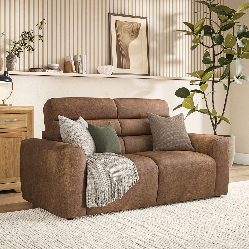 Cohen 3 Seater Sofa Bed in Ranch Brown Fabric 3