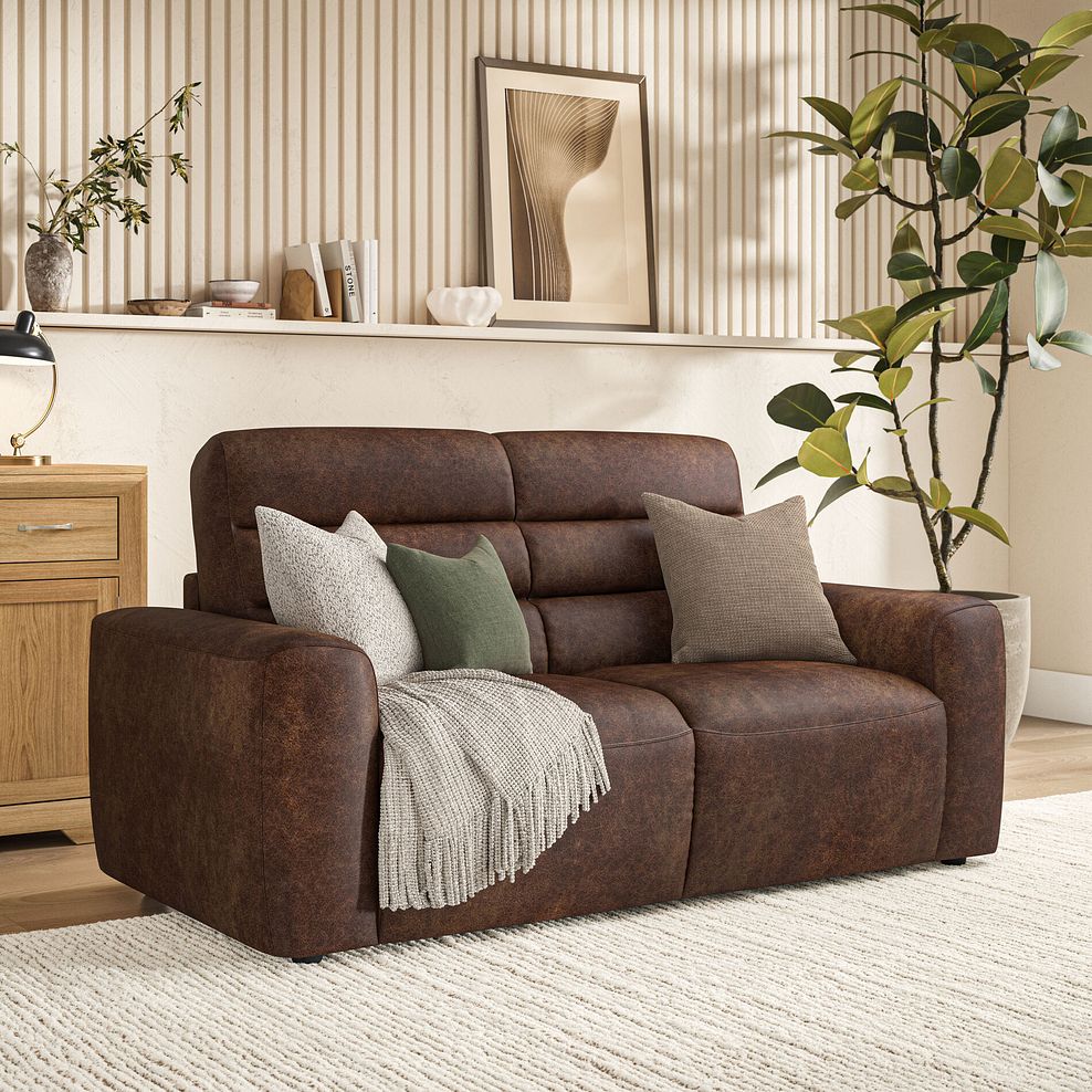 Cohen 3 Seater Sofa Bed in Ranch Dark Brown Fabric 3
