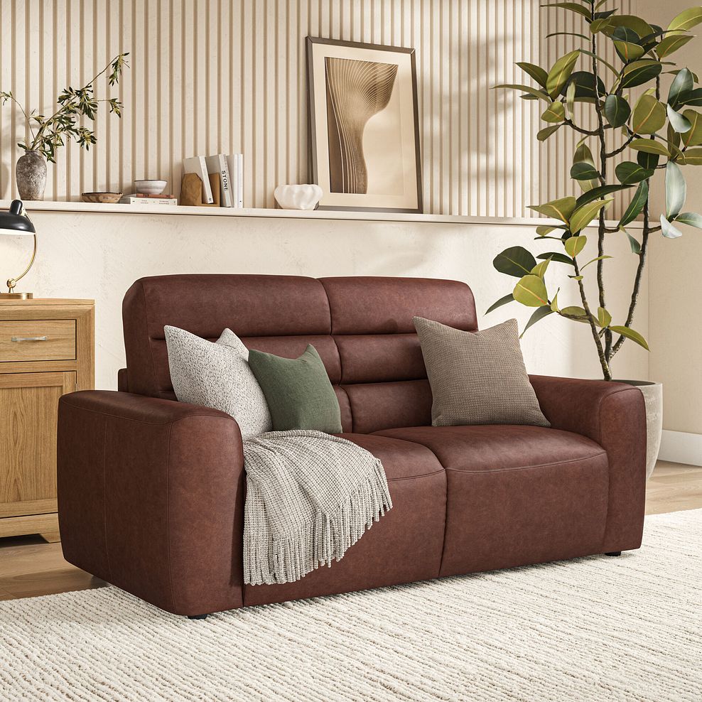 Cohen 3 Seater Sofa Bed in Virgo Chestnut Leather 3