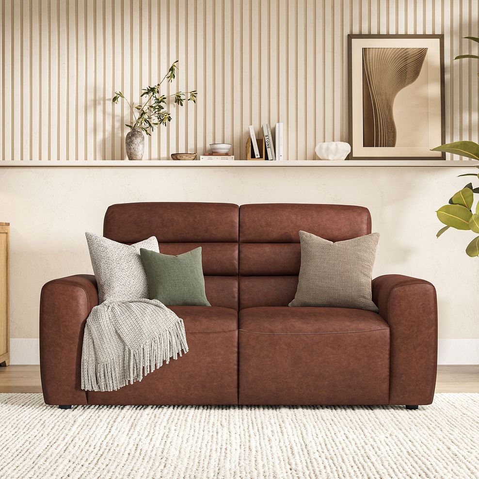 Cohen 3 Seater Sofa Bed in Virgo Chestnut Leather 4