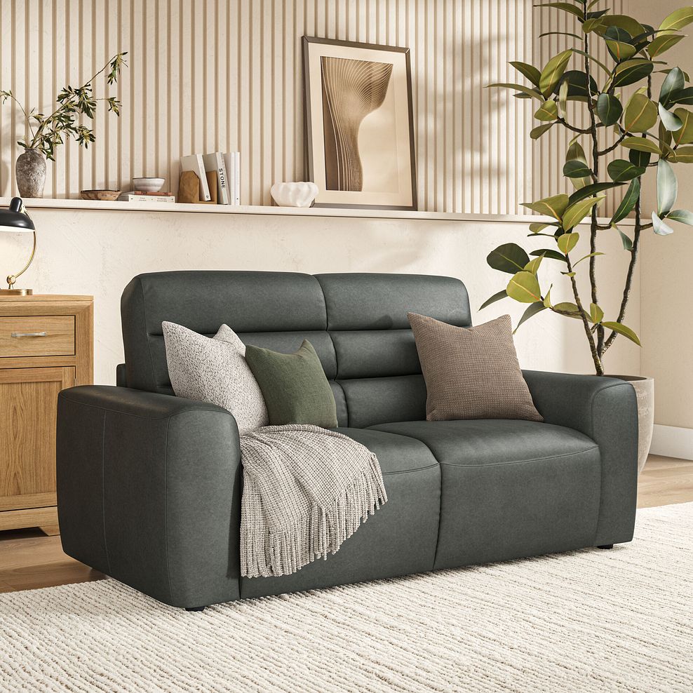 Cohen 3 Seater Sofa Bed in Virgo Lead Leather 3