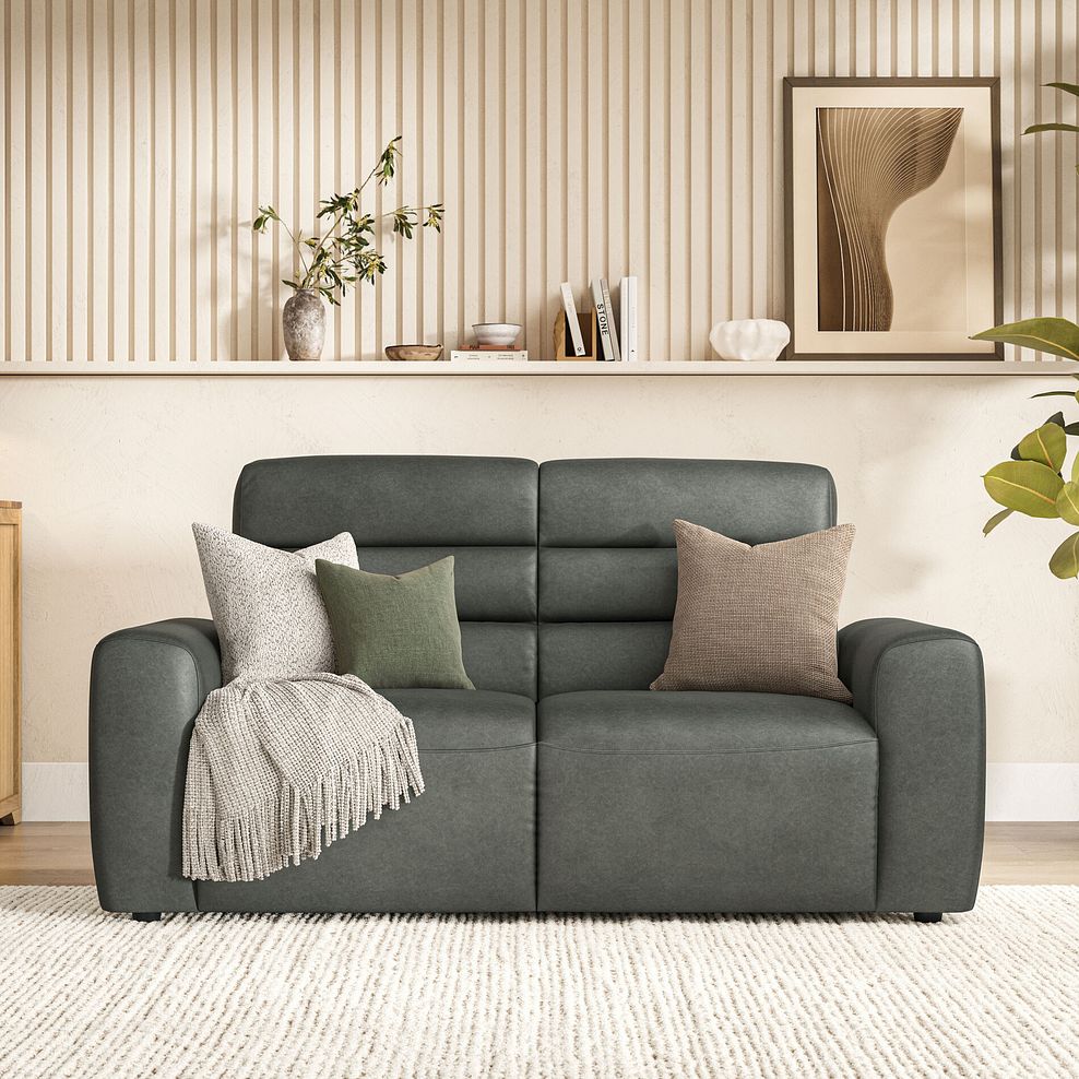 Cohen 3 Seater Sofa Bed in Virgo Lead Leather 4