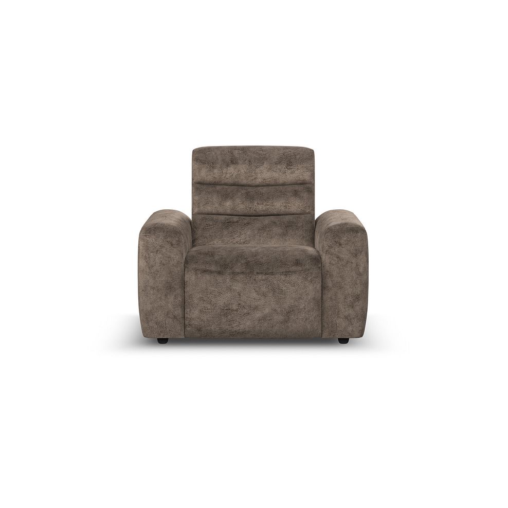 Cohen Electric Recliner Armchair in Dapple Chocolate Fabric 4