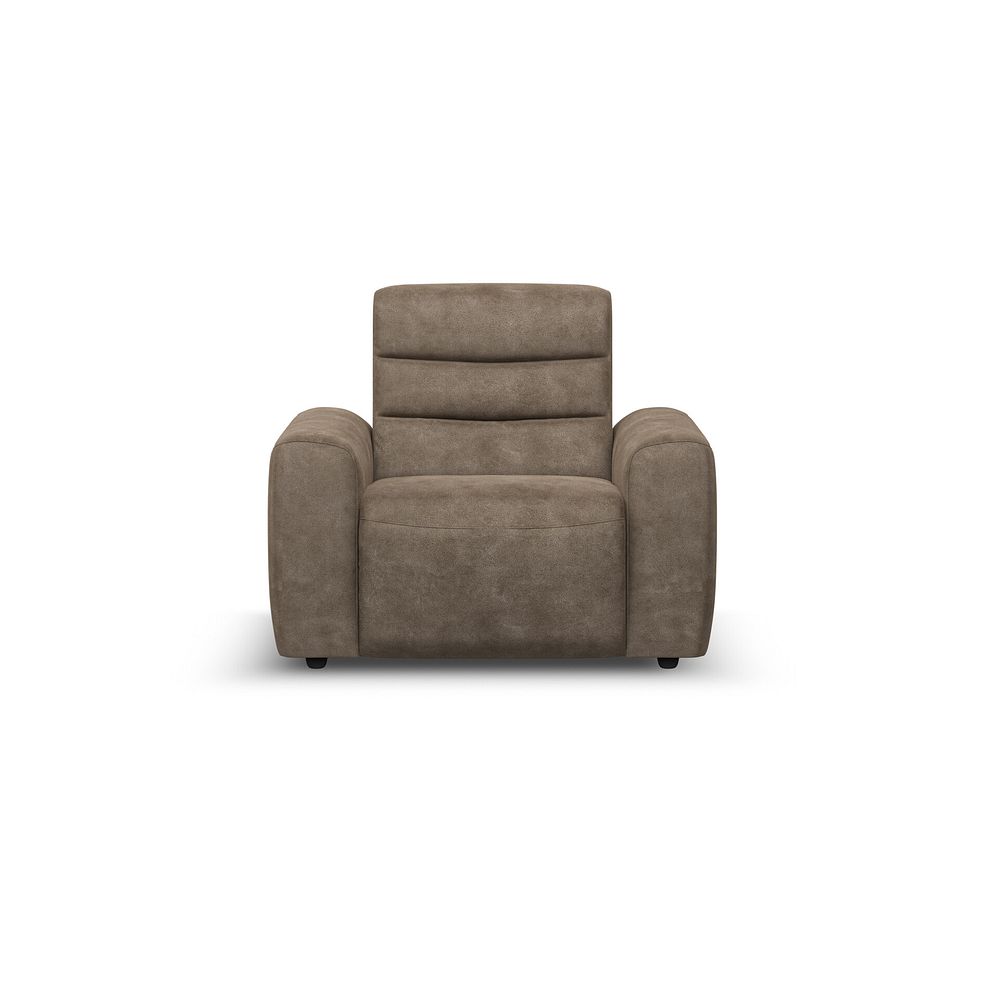 Cohen Electric Recliner Armchair in Miller Earth Brown Fabric 4