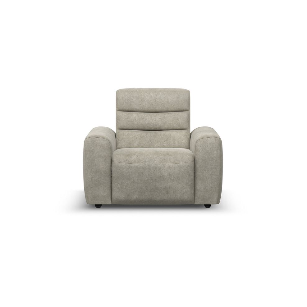Cohen Electric Recliner Armchair in Miller Taupe Fabric 4