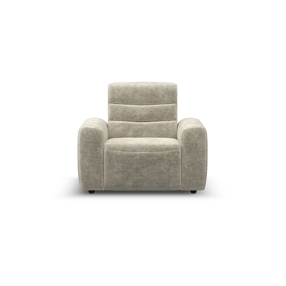 Cohen Electric Recliner Armchair in Plush Beige Fabric 4