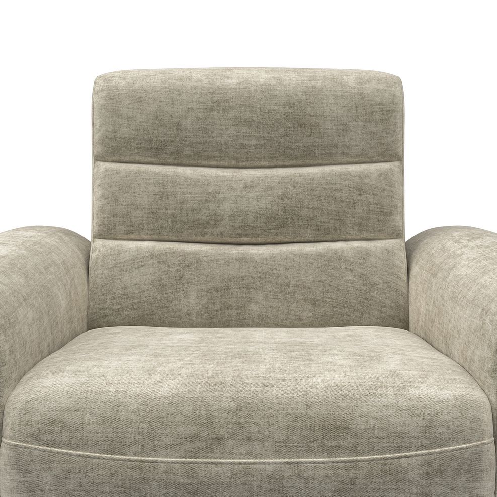 Cohen Electric Recliner Armchair in Plush Beige Fabric 10