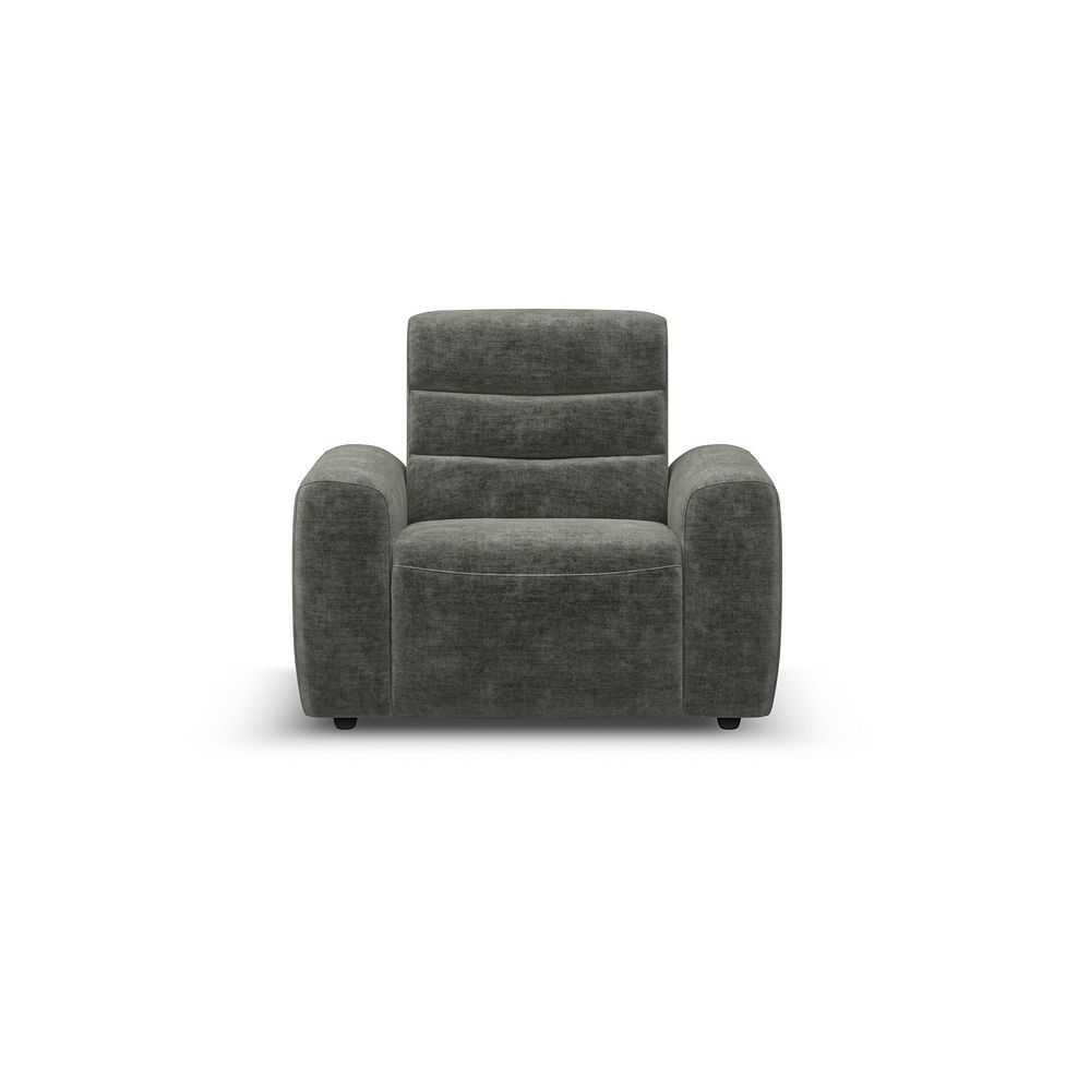 Cohen Electric Recliner Armchair in Plush Charcoal Fabric 4
