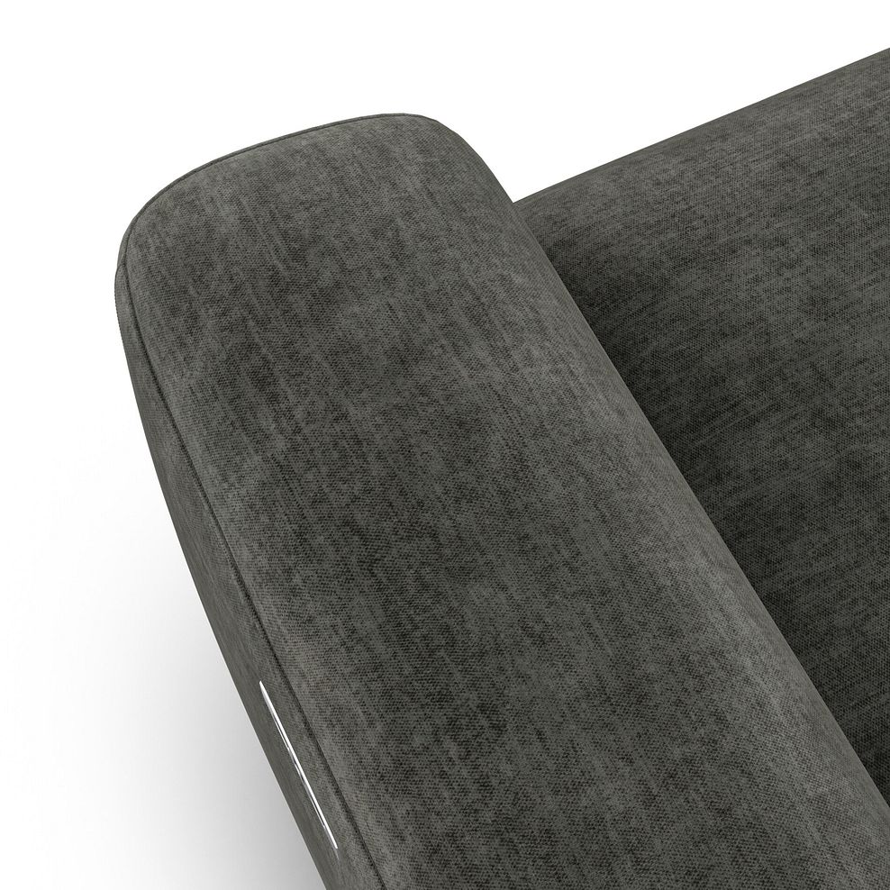 Cohen Electric Recliner Armchair in Plush Charcoal Fabric 12