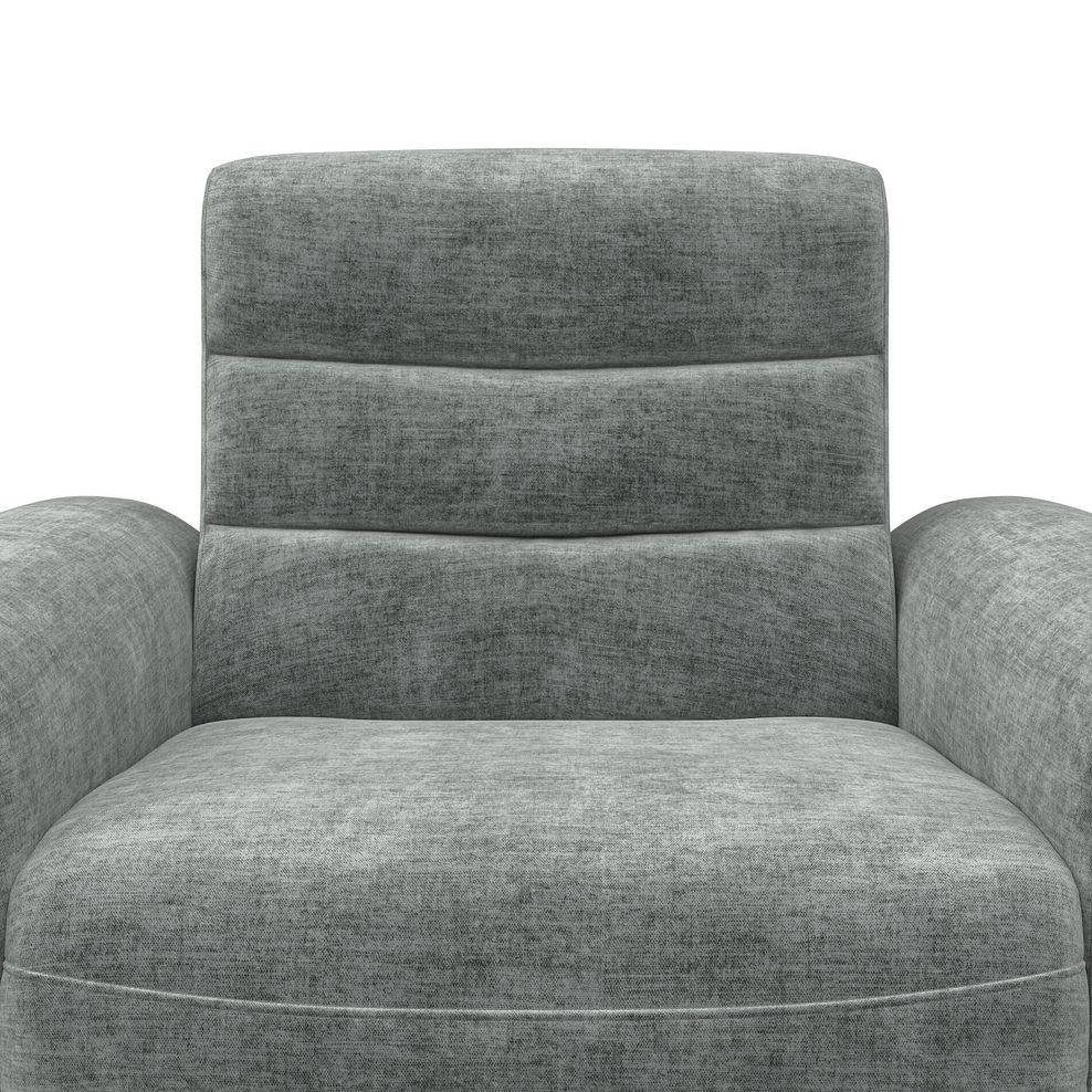 Cohen Electric Recliner Armchair in Plush Silver Fabric 10