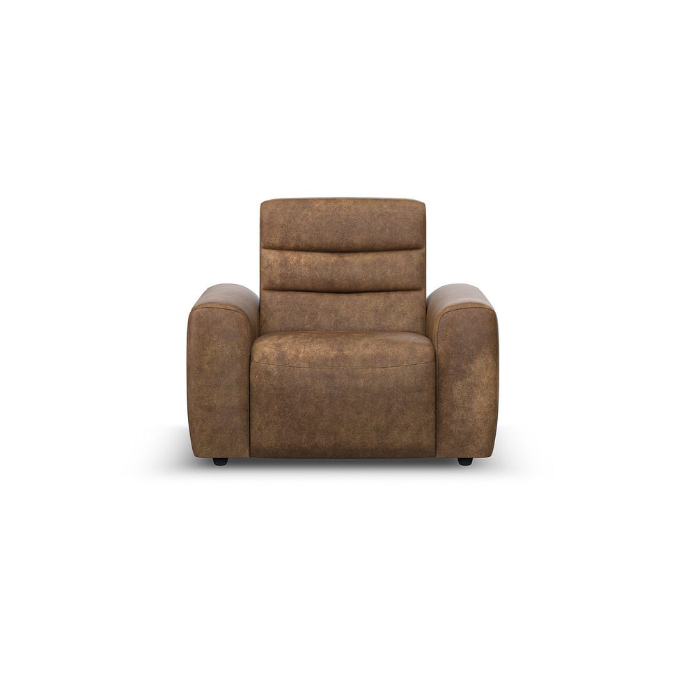 Cohen Electric Recliner Armchair in Ranch Brown Fabric 4