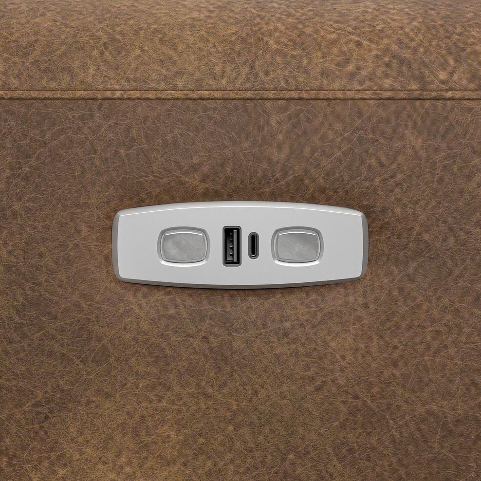 Cohen Electric Recliner Armchair in Ranch Brown Fabric 8