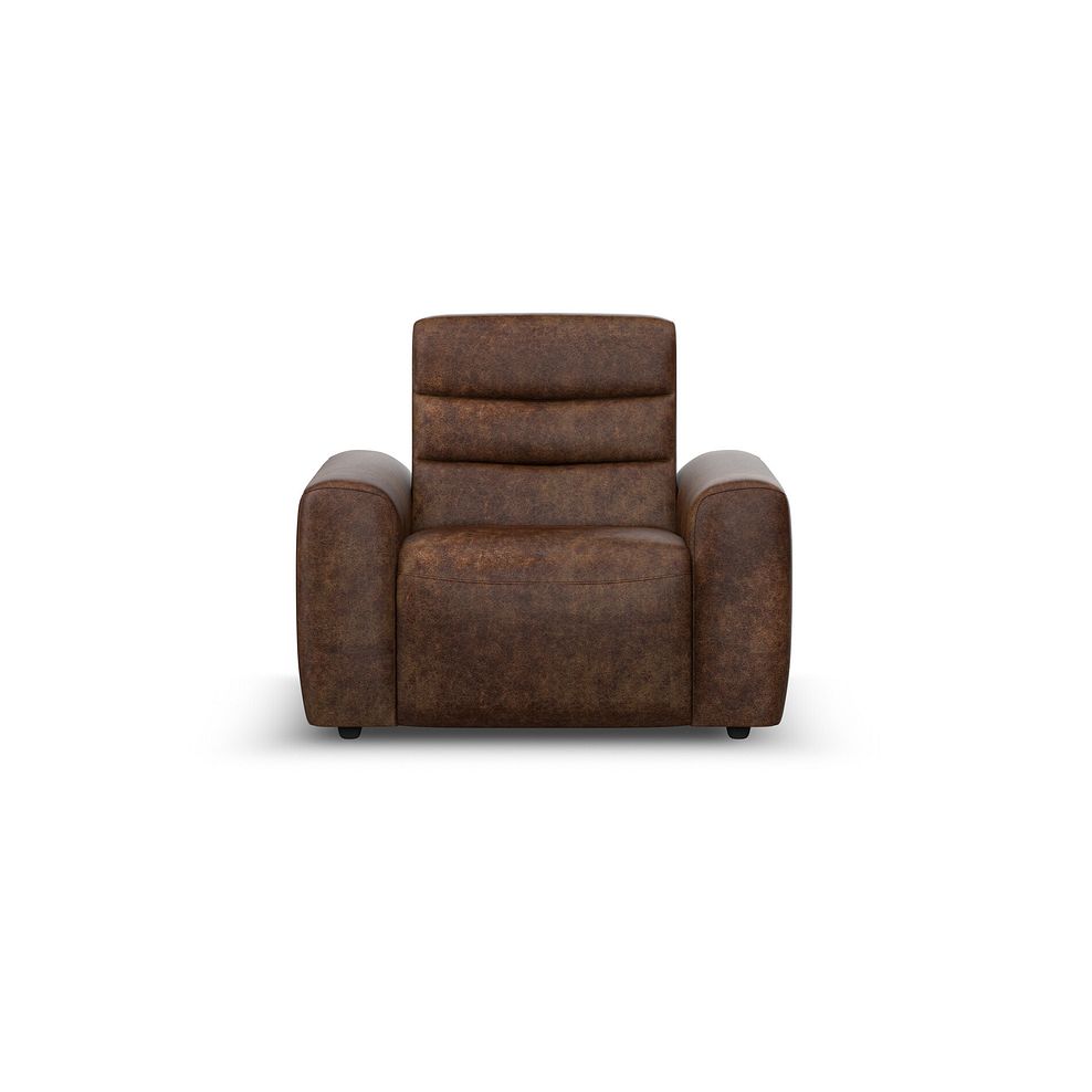 Cohen Electric Recliner Armchair in Ranch Dark Brown Fabric 4