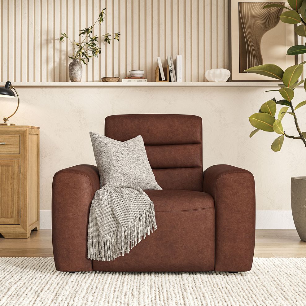 Cohen Electric Recliner Armchair in Virgo Chestnut Leather 3