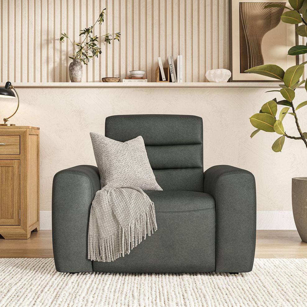 Cohen Electric Recliner Armchair in Virgo Lead Leather 3