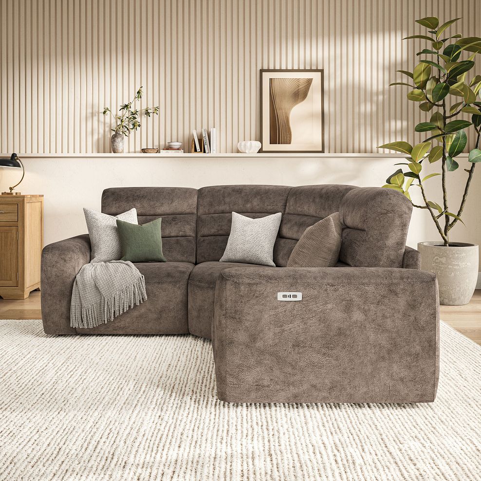 Cohen Group 1 Electric Recliner in  Dapple Chocolate Fabric 3