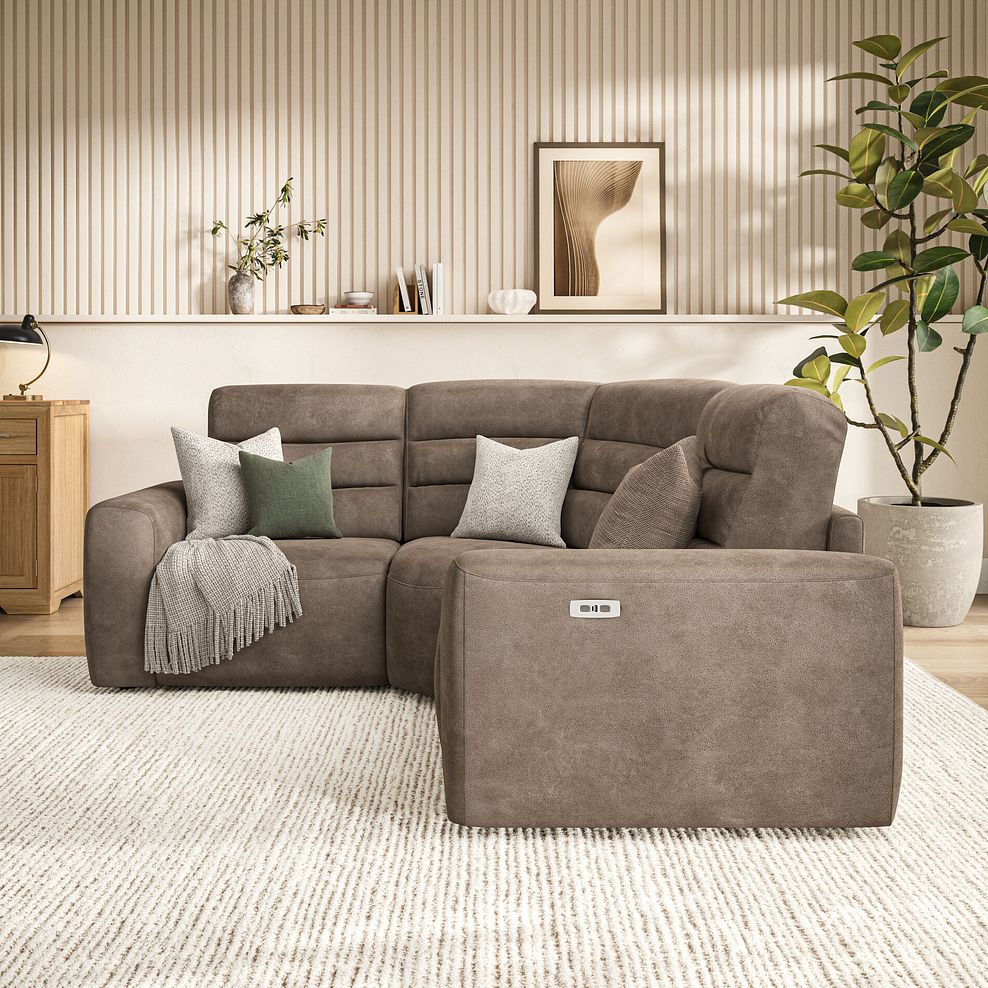 Cohen Group 1 Electric Recliner in Miller Earth Brown Fabric 3