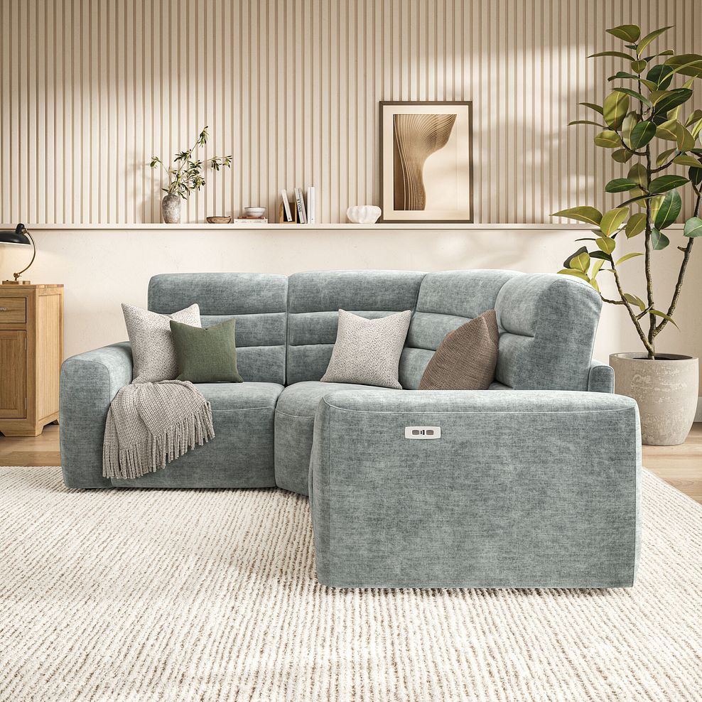 Cohen Group 1 Electric Recliner in Plush Silver Fabric 3