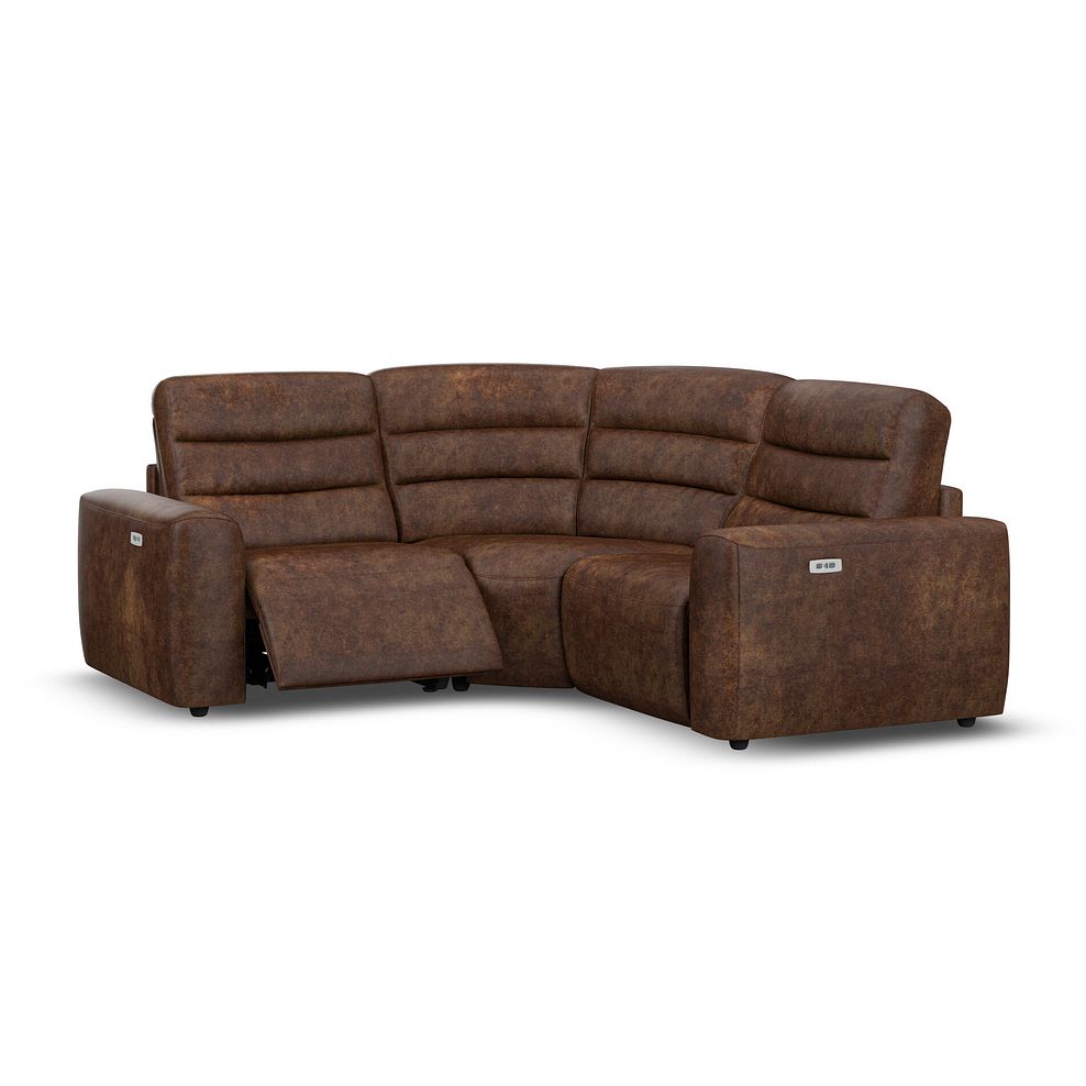 Cohen Group 1 Electric Recliner in Ranch Dark Brown Fabric 2