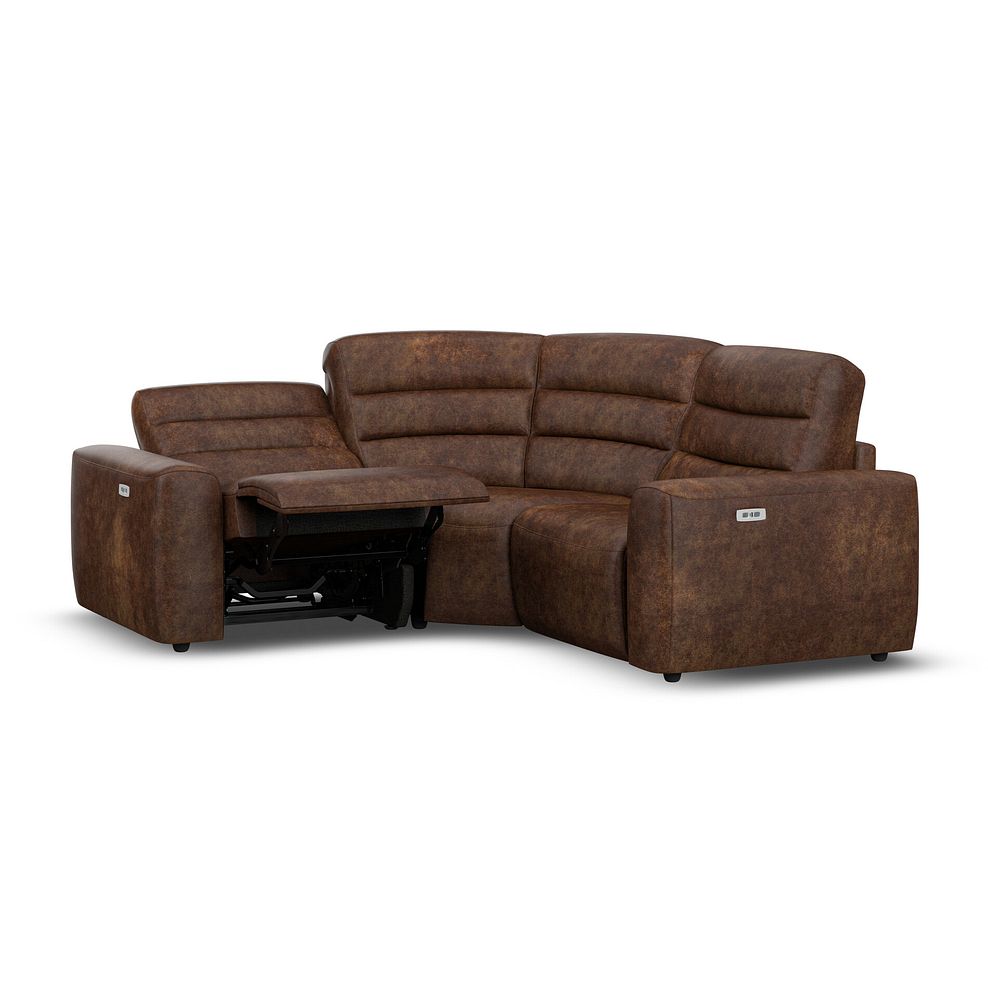 Cohen Group 1 Electric Recliner in Ranch Dark Brown Fabric 3