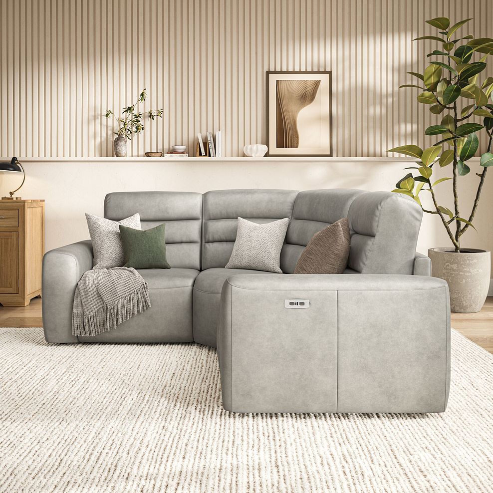 Cohen Group 1 Electric Recliner in Virgo Platinum Leather 3