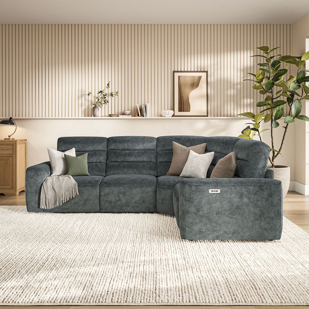 Cohen Group 2 Electric Recliner - Left Hand in Dapple Grey Fabric 3