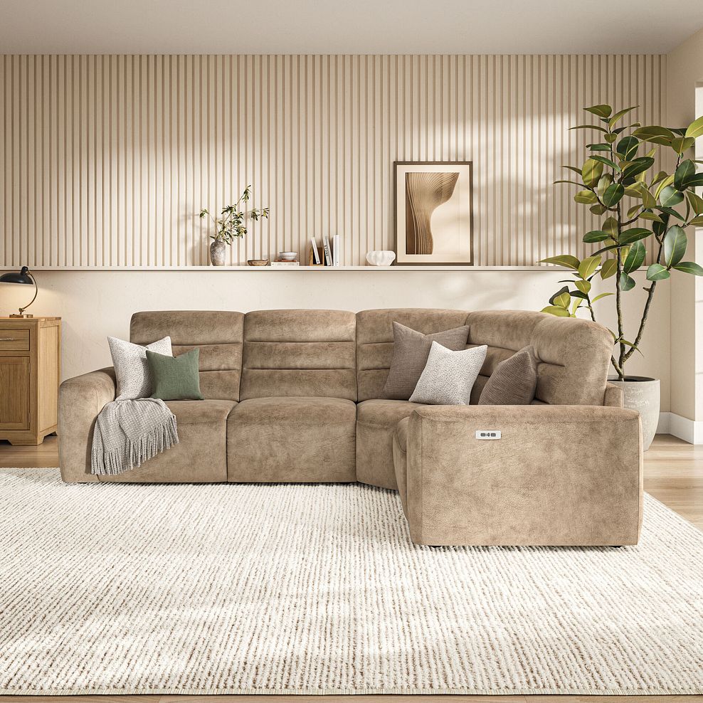 Cohen Group 2 Electric Recliner - Left Hand in Dapple Taupe Fabric 3