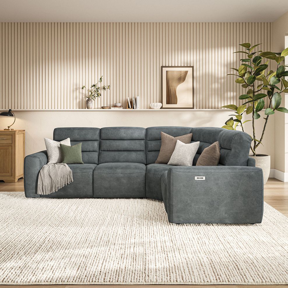 Cohen Group 2 Electric Recliner - Left Hand in Miller Grey Fabric 3