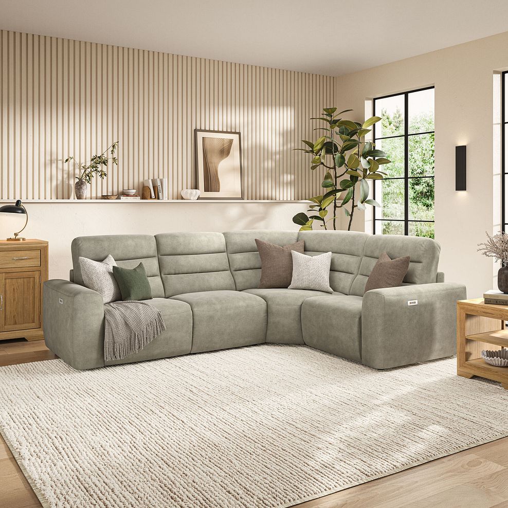 Cohen Group 2 Electric Recliner - Left Hand in Miller Taupe Fabric 1