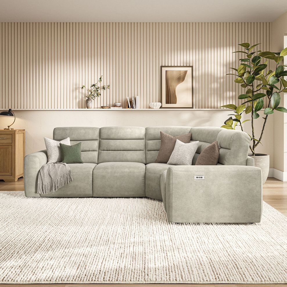 Cohen Group 2 Electric Recliner - Left Hand in Miller Taupe Fabric 3