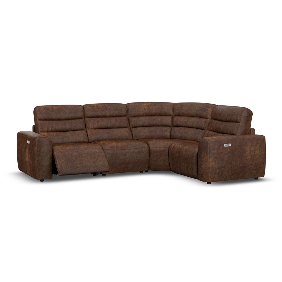 Cohen Group 2 Electric Recliner - Left Hand in Ranch Dark Brown Fabric 2