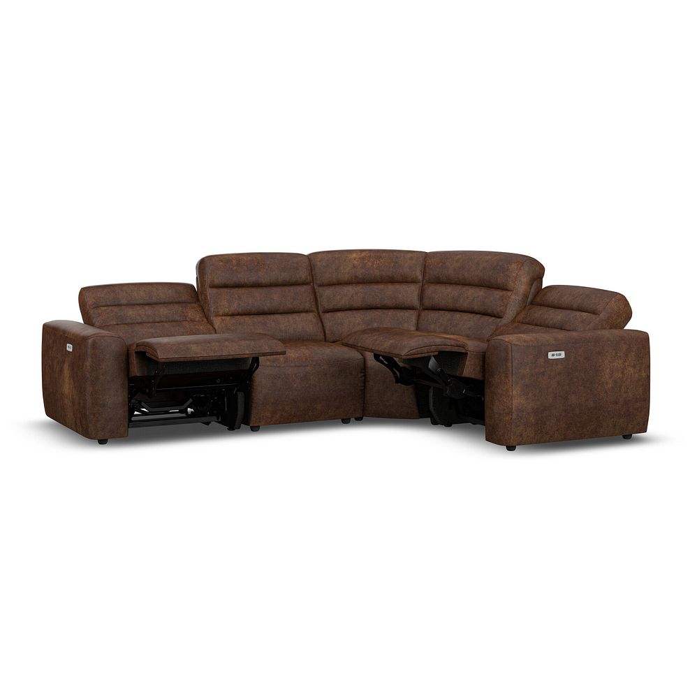 Cohen Group 2 Electric Recliner - Left Hand in Ranch Dark Brown Fabric 4
