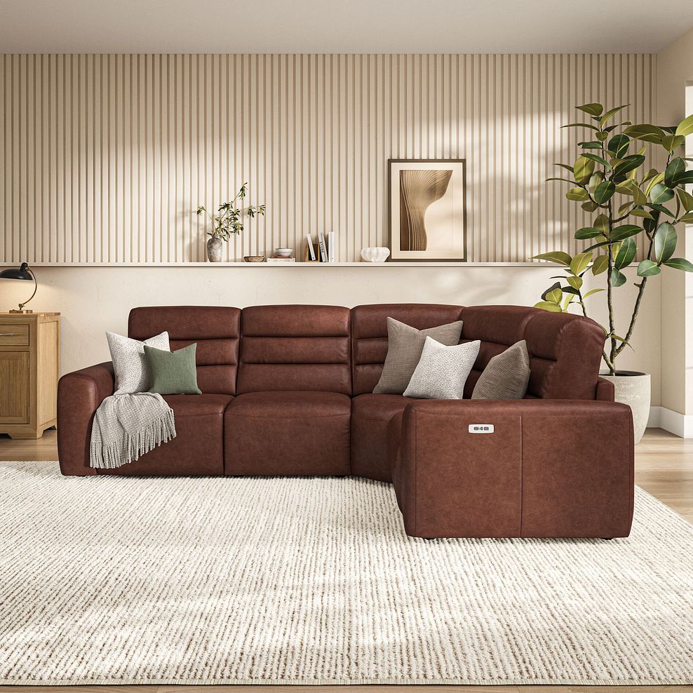 Cohen Group 2 Electric Recliner - Left Hand in Virgo Chestnut Leather 3