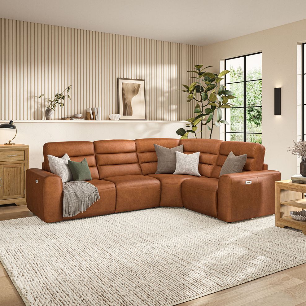 Cohen Group 2 Electric Recliner - Left Hand in Virgo Cognac Leather 1